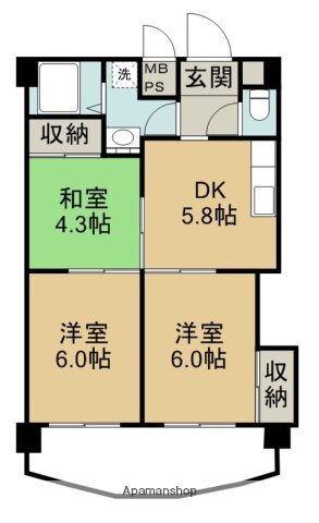 鹿児島県鹿児島市宇宿３ 脇田駅 3DK マンション 賃貸物件詳細