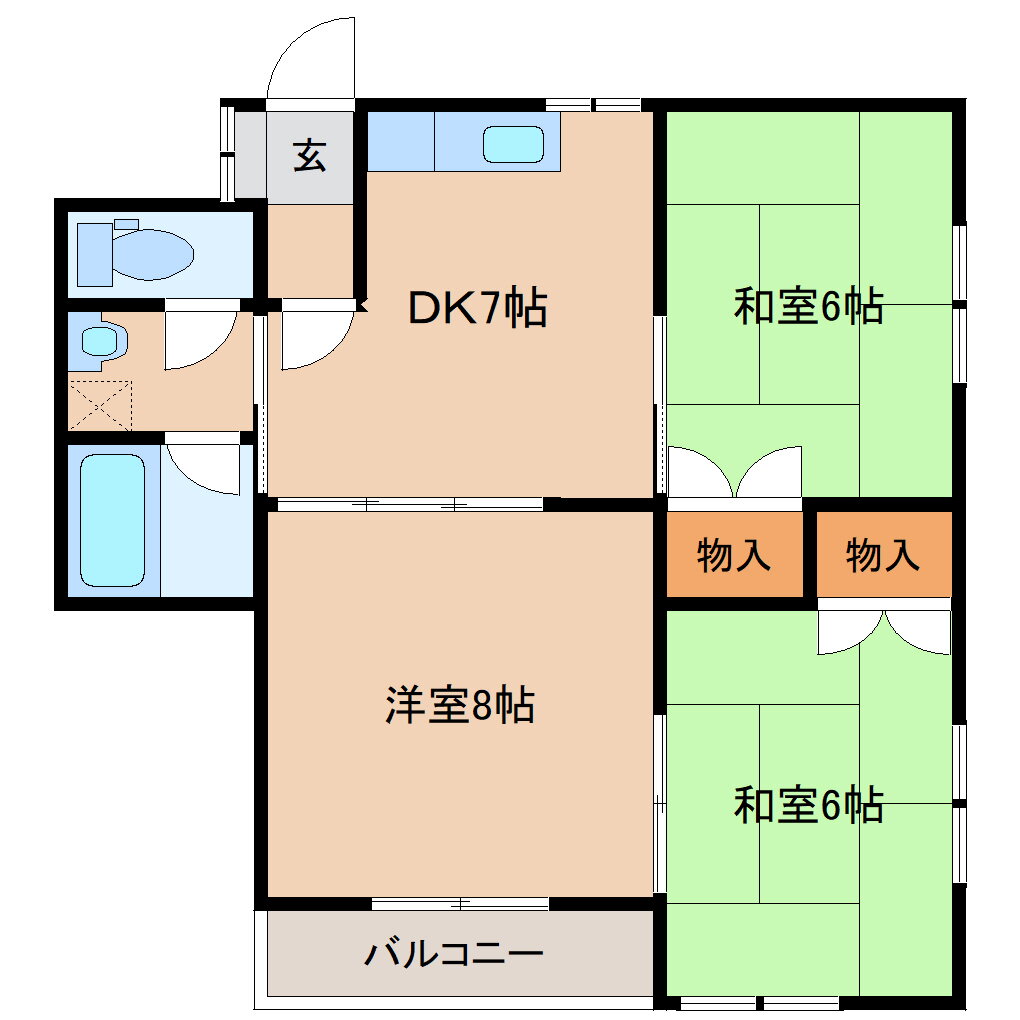 宮城県仙台市太白区東郡山２ 長町駅 3DK アパート 賃貸物件詳細