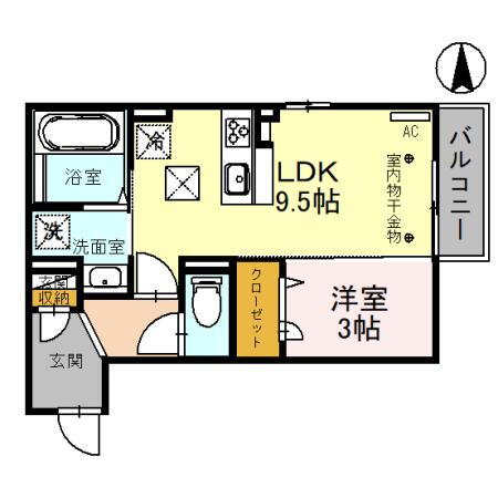石川県金沢市無量寺１ 1LDK アパート 賃貸物件詳細