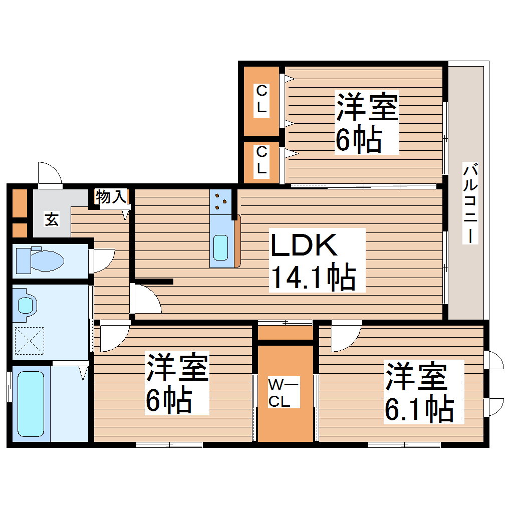 宮城県仙台市泉区泉中央１ 泉中央駅 3LDK アパート 賃貸物件詳細
