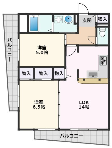 大阪府大阪市東淀川区上新庄３ 上新庄駅 2LDK マンション 賃貸物件詳細