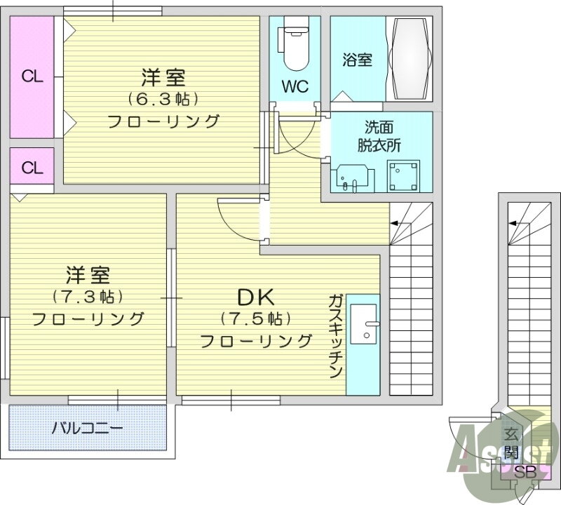 宮城県仙台市太白区三神峯２ 八木山動物公園駅 2DK アパート 賃貸物件詳細