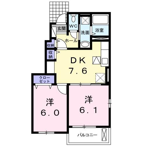 フォレスタＩＩ 1階 2DK 賃貸物件詳細
