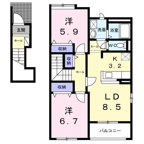 フォレストヴィラ 2階 2LDK 賃貸物件詳細