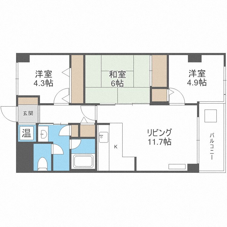 北海道札幌市南区真駒内泉町１ 真駒内駅 3LDK マンション 賃貸物件詳細