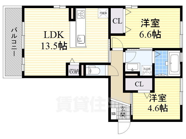 大阪府泉大津市曽根町１ 信太山駅 2LDK アパート 賃貸物件詳細