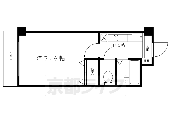 京都府京都市左京区田中上古川町 茶山・京都芸術大学駅 1K マンション 賃貸物件詳細