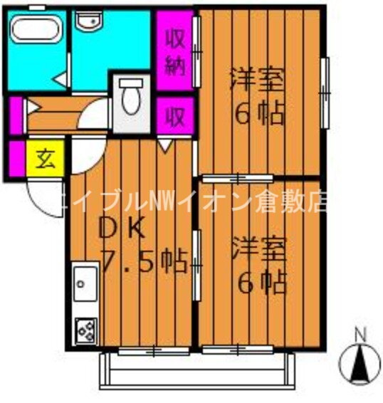 岡山県倉敷市玉島阿賀崎２ 新倉敷駅 2DK アパート 賃貸物件詳細