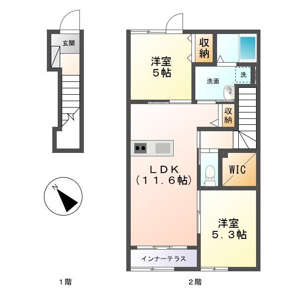 愛知県名古屋市天白区焼山１ 植田駅 2LDK アパート 賃貸物件詳細