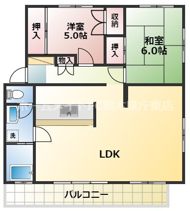 熊本県熊本市東区小山２ 武蔵塚駅 2LDK マンション 賃貸物件詳細