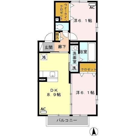 セジュールビスコット 2階 2DK 賃貸物件詳細