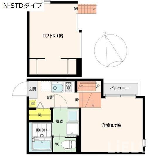 Ｗｏｏｄ　ｈｏｕｓｅ　穀町 2階 1K 賃貸物件詳細