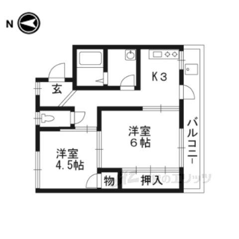 京都府京都市西京区川島松ノ木本町 桂駅 2K マンション 賃貸物件詳細