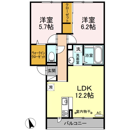 神奈川県相模原市中央区宮下３ 橋本駅 2LDK アパート 賃貸物件詳細