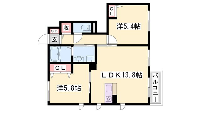 兵庫県姫路市北原 姫路駅 2LDK アパート 賃貸物件詳細