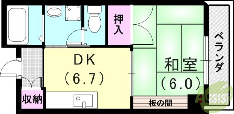 兵庫県神戸市長田区大谷町２ 西代駅 1DK マンション 賃貸物件詳細