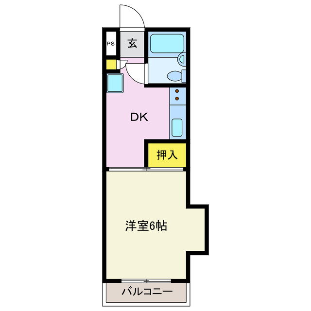 ヴィラたかはし 2階 1DK 賃貸物件詳細