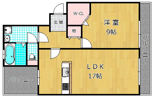 ＧＲＡＮＤ岡山手 2階 1LDK 賃貸物件詳細