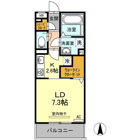 Ｄーｒｏｏｍ岩塚 2階 1K 賃貸物件詳細