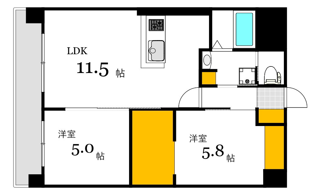 広島県広島市南区西蟹屋４ 的場町駅 2LDK マンション 賃貸物件詳細