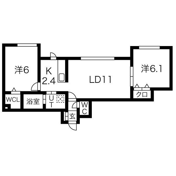 北海道札幌市清田区清田三条２ 福住駅 2LDK アパート 賃貸物件詳細