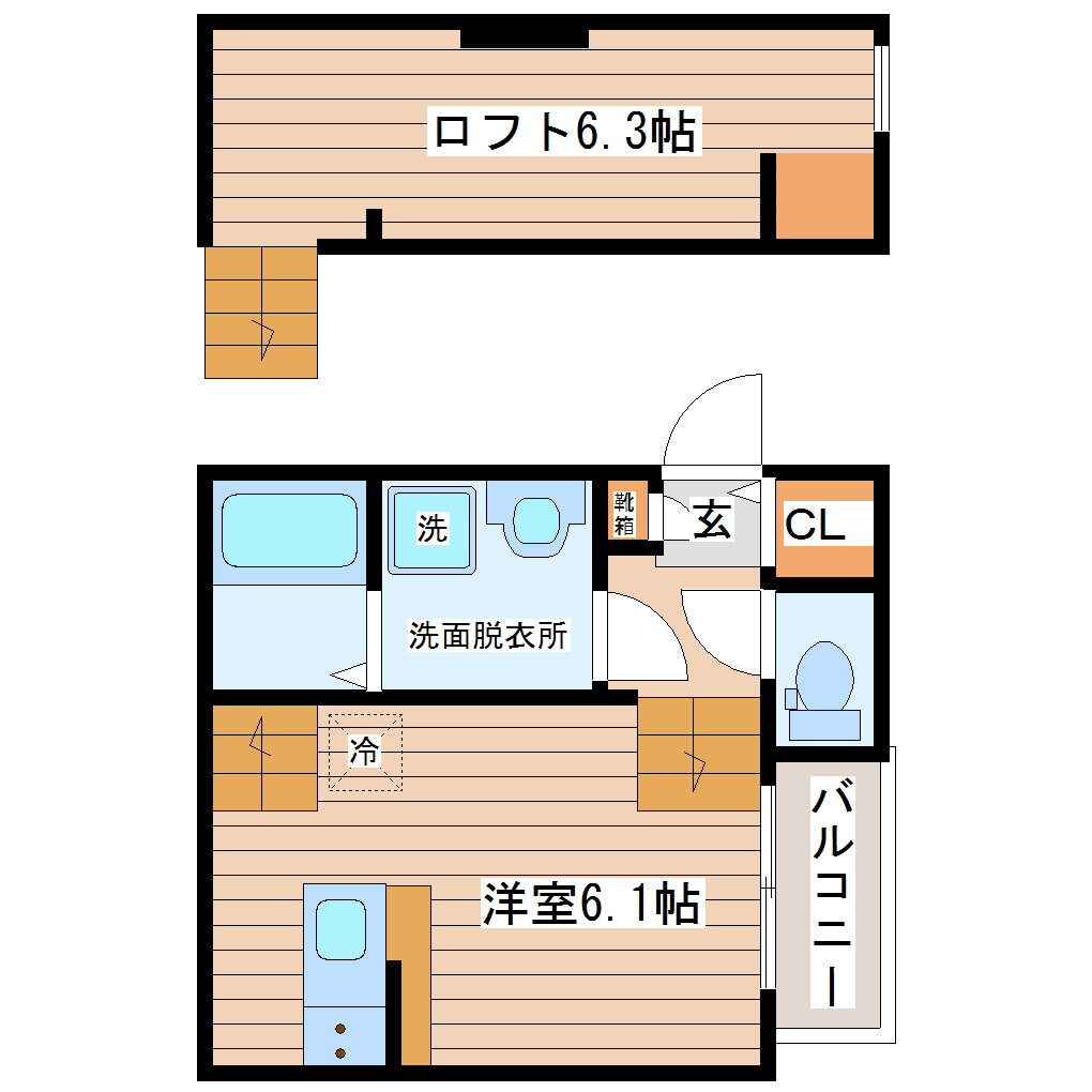 宮城県仙台市若林区弓ノ町 愛宕橋駅 ワンルーム アパート 賃貸物件詳細