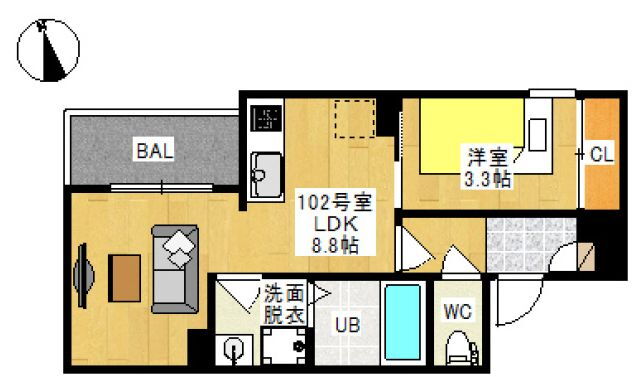 岡山県岡山市北区十日市中町 清輝橋駅 1LDK アパート 賃貸物件詳細