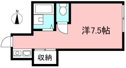 フジモリハイツ 2階 ワンルーム 賃貸物件詳細