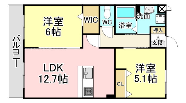 福岡県北九州市小倉北区足立２ 城野駅 2LDK マンション 賃貸物件詳細