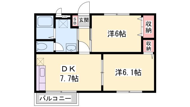 兵庫県姫路市網干区高田 網干駅 2DK アパート 賃貸物件詳細