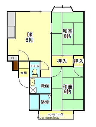 愛媛県大洲市徳森 伊予大洲駅 2DK アパート 賃貸物件詳細