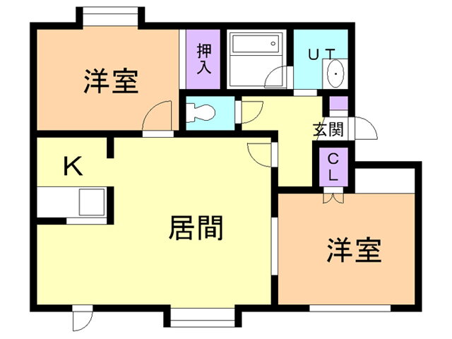 クレアトゥールサウスウィング 2階 2LDK 賃貸物件詳細