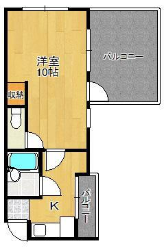 カドカワハイツ 3階 1K 賃貸物件詳細