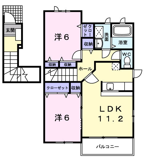 愛知県春日井市大手町２ 勝川駅 2LDK アパート 賃貸物件詳細