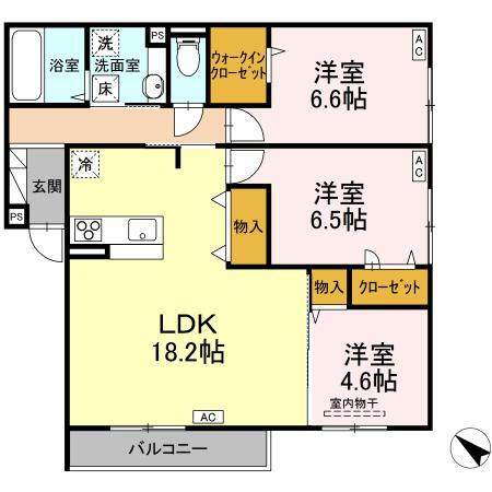 広島県福山市沖野上町６ 福山駅 3LDK アパート 賃貸物件詳細