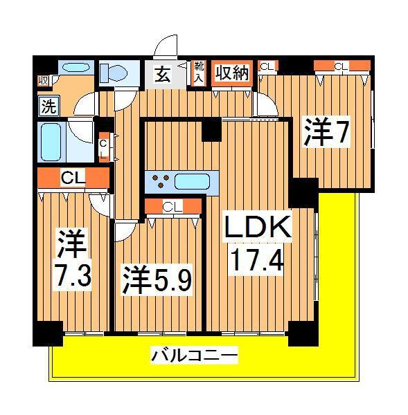 Ｖｅｓｔａ 9階 3LDK 賃貸物件詳細