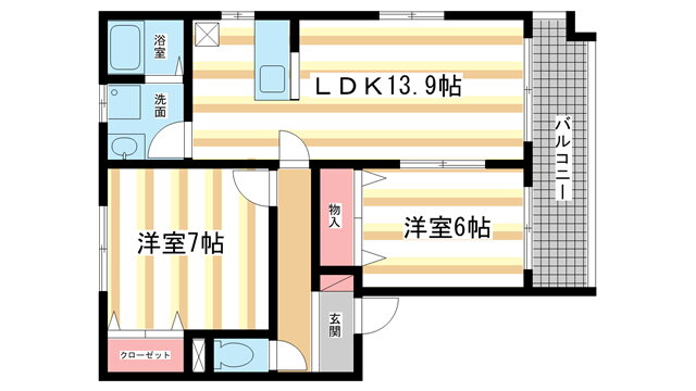 奈良県奈良市押熊町 高の原駅 2LDK アパート 賃貸物件詳細