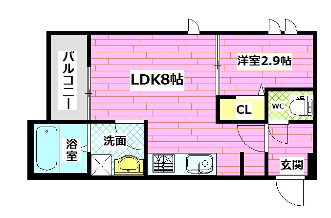広島県安芸郡海田町新町 海田市駅 1LDK アパート 賃貸物件詳細