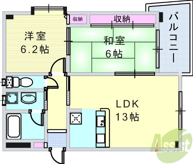 兵庫県西宮市荒木町 門戸厄神駅 2LDK マンション 賃貸物件詳細