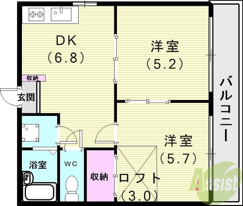 兵庫県神戸市須磨区緑が丘２ 妙法寺駅 2DK アパート 賃貸物件詳細