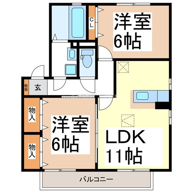 長野県長野市稲里町中央３ 川中島駅 2LDK アパート 賃貸物件詳細