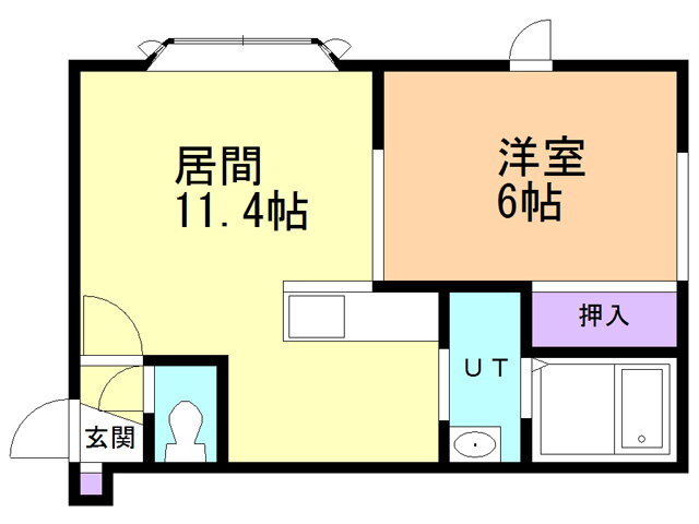 北海道苫小牧市明野新町２ 1LDK アパート 賃貸物件詳細