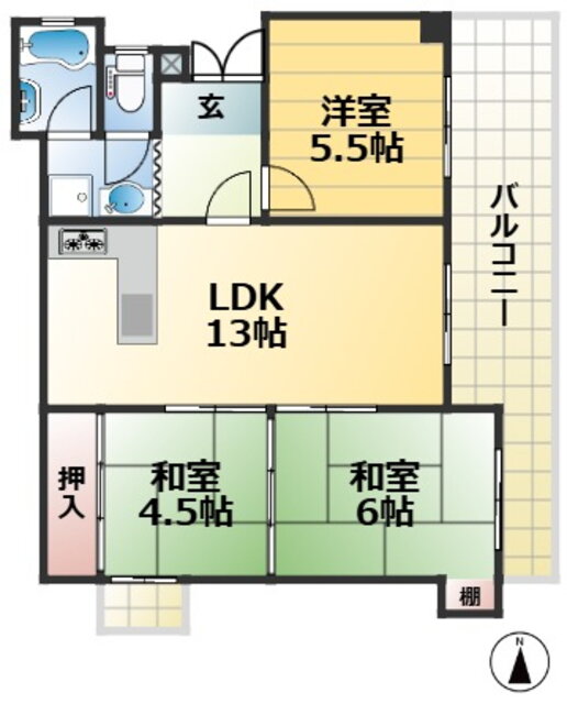 兵庫県神戸市灘区篠原台 六甲道駅 3LDK マンション 賃貸物件詳細