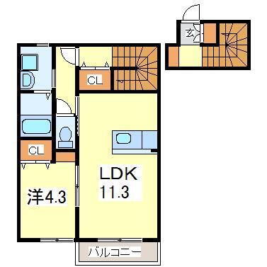 ボヌールハウス 2階 1LDK 賃貸物件詳細