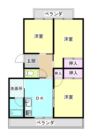 グリーンハイツ 2階 3DK 賃貸物件詳細