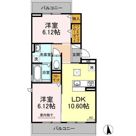 愛知県長久手市喜婦嶽 杁ヶ池公園駅 2LDK アパート 賃貸物件詳細