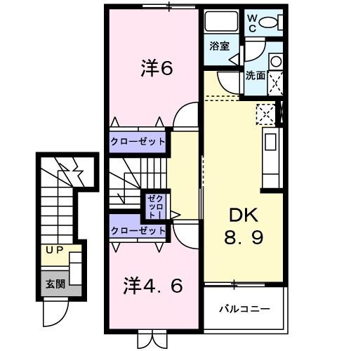 ソレイユ　コリーヌＩＩ 2階 2DK 賃貸物件詳細