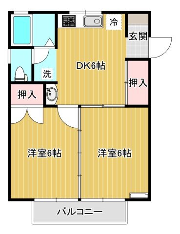 コーポラス雪月花　花館 2階 2DK 賃貸物件詳細