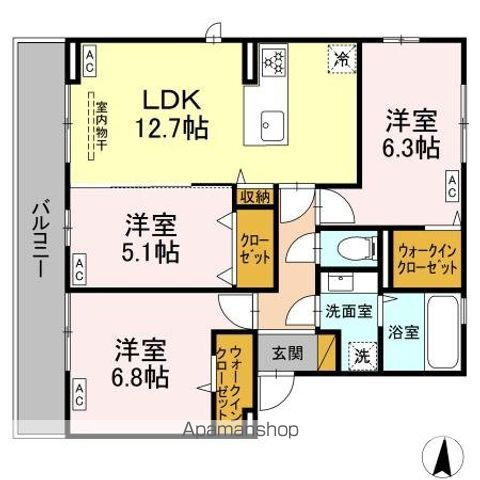 仮）ＤーＲＯＯＭ若草 3階 3LDK 賃貸物件詳細