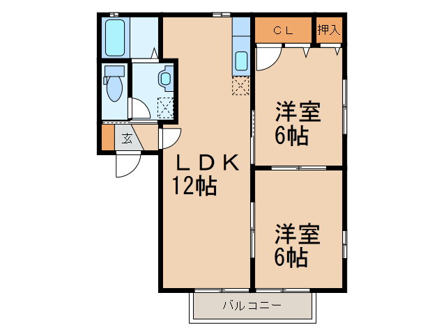 メゾン・ド・ビジューＣ 2階 2LDK 賃貸物件詳細